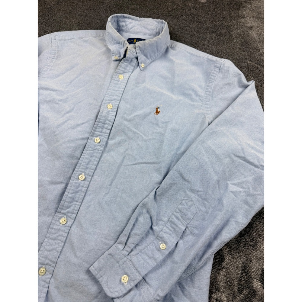 Ralph Lauren Mens XL Light Blue Oxford Button Down Shirt Flesh Pony Logo